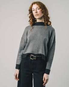 Back Buttons Sweater Grey via Brava Fabrics