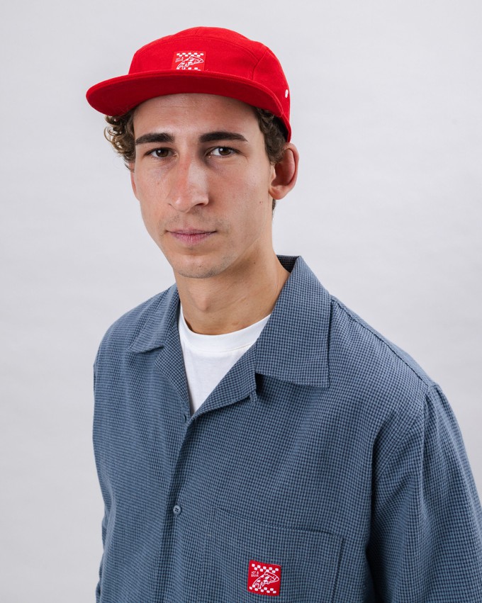 Cotton 5 Panel Cap Red from Brava Fabrics