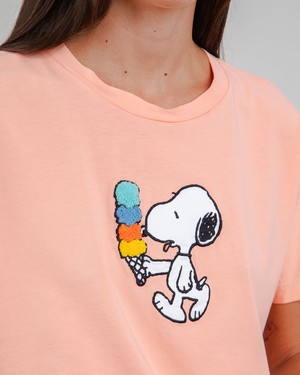 Peanuts Icecream Oversize Tee Pink from Brava Fabrics