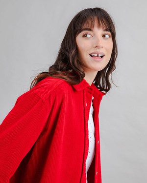 Corduroy Long Overshirt Red from Brava Fabrics