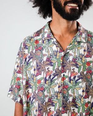 Helios Aloha Shirt Ecru from Brava Fabrics