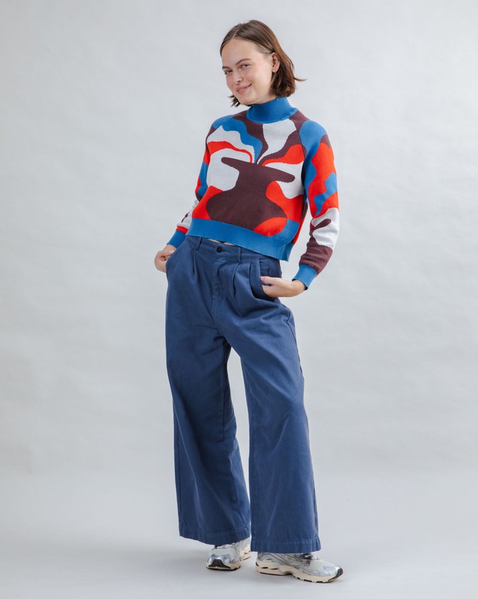 Jacquard Cropped Sweater Sobremesa from Brava Fabrics