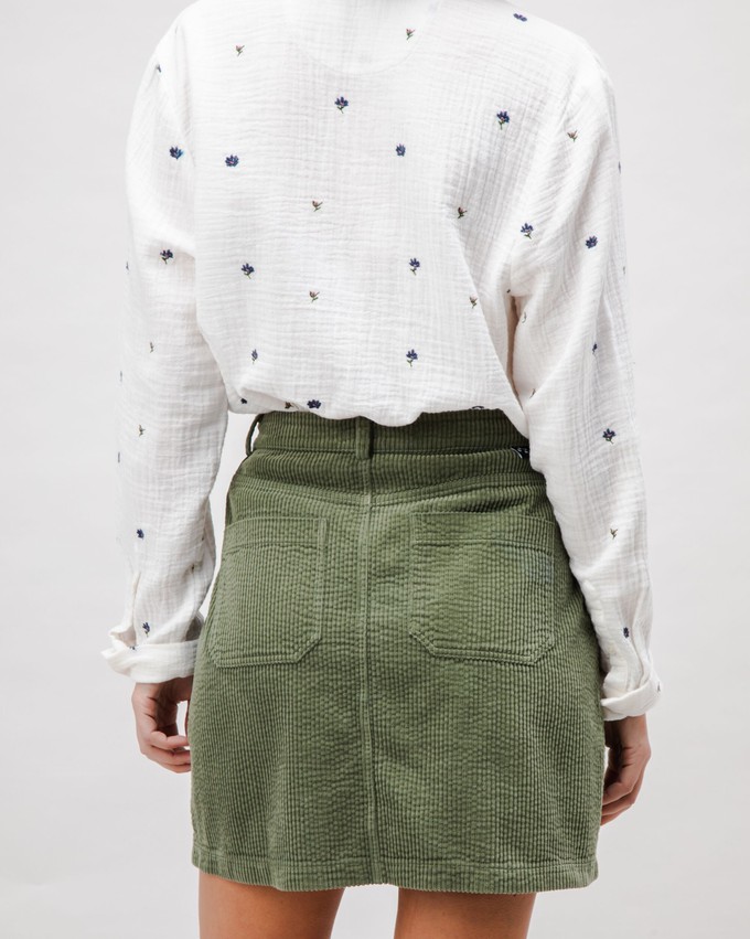 Corduroy Short Skirt Stone Green from Brava Fabrics