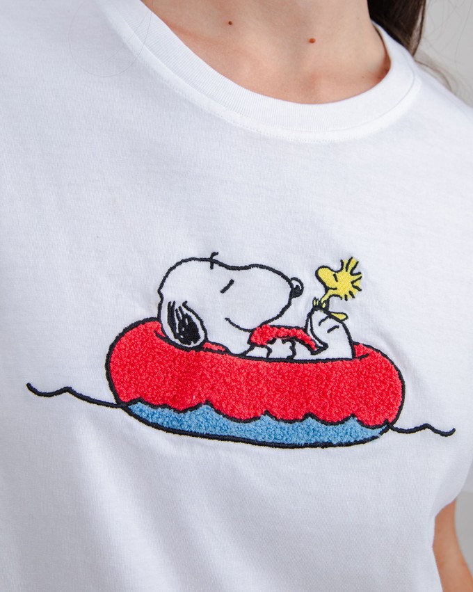 Peanuts Floating Oversize Tee White from Brava Fabrics