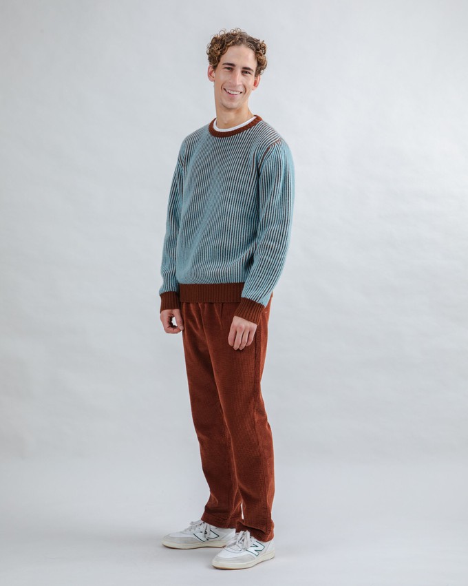 Bicolor Wool Sweater Blue from Brava Fabrics