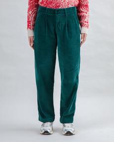 Corduroy Pleated Pants Dark Green via Brava Fabrics