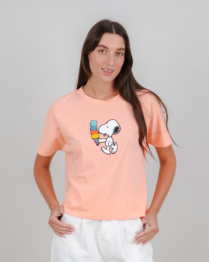 Peanuts Icecream Oversize Tee Pink from Brava Fabrics