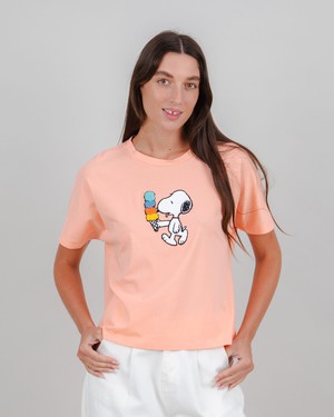 Peanuts Icecream Oversize Tee Pink from Brava Fabrics