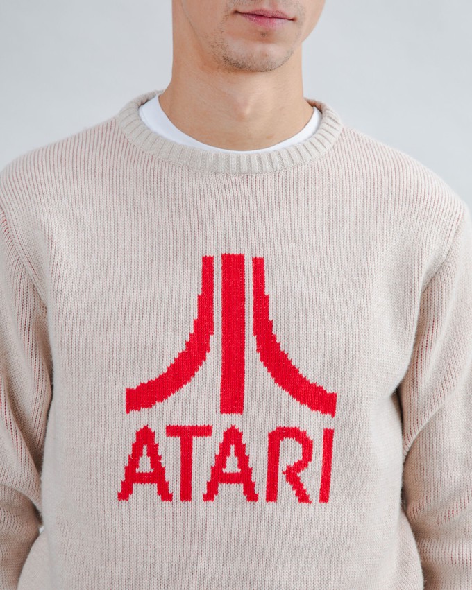 Atari Sweater Logo Jacquard Red from Brava Fabrics