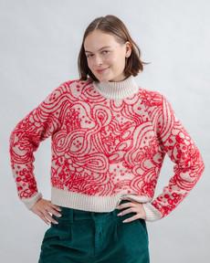Cropped Sweater Noodles Jacquard via Brava Fabrics
