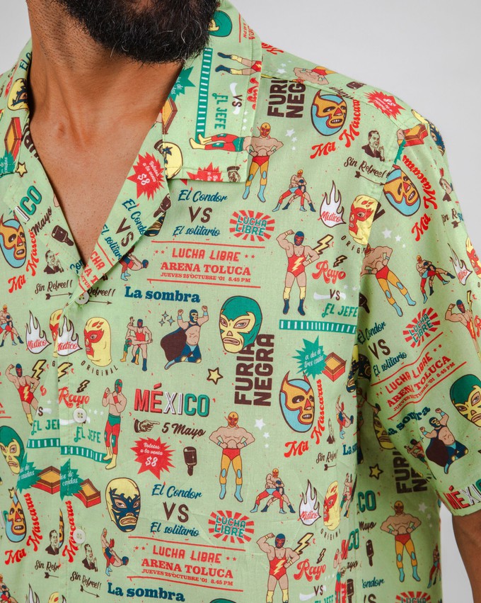 Lucha Libre Aloha Shirt from Brava Fabrics