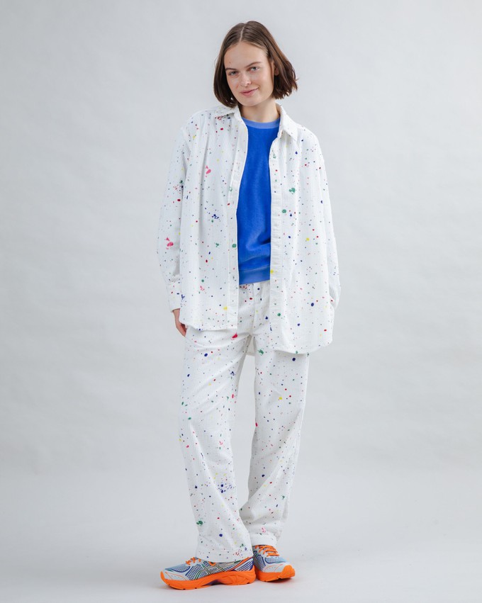 Splash Paint Corduroy Pleated Pants from Brava Fabrics