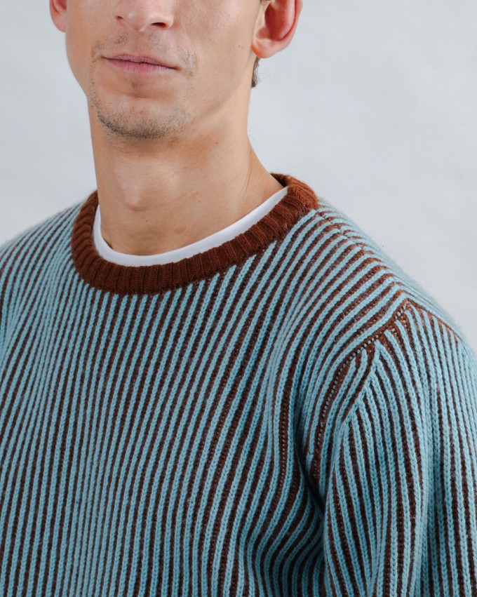 Bicolor Wool Sweater Blue from Brava Fabrics