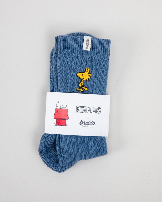 Peanuts Woodstock Socks Blue from Brava Fabrics