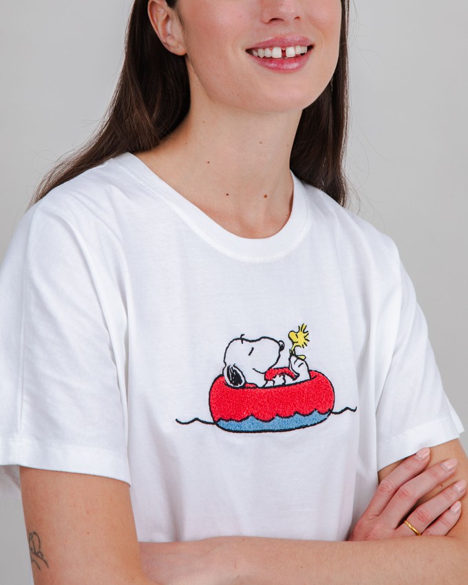 Peanuts Floating Oversize Tee White from Brava Fabrics