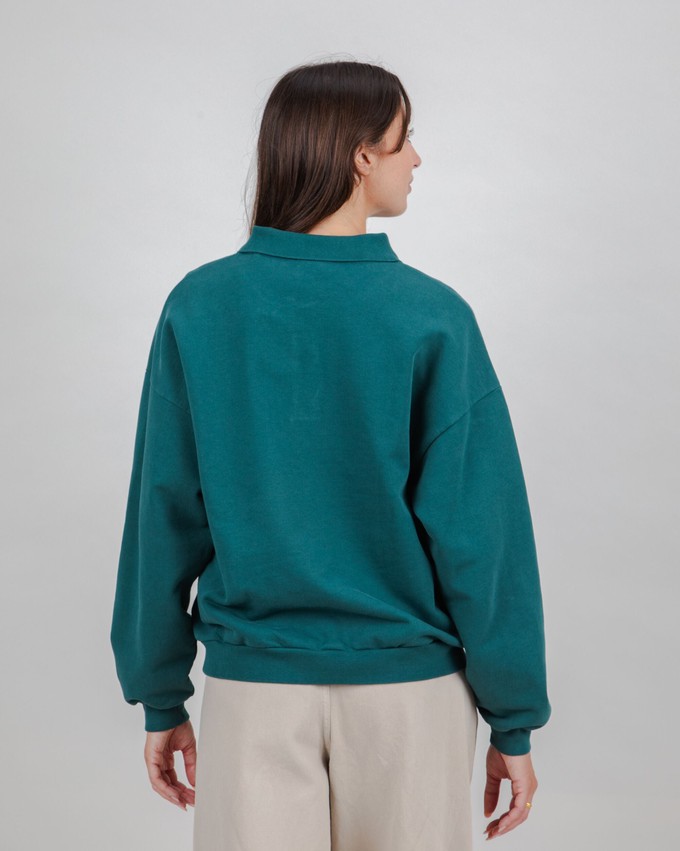 Peanuts Records Polo Sweatshirt Green from Brava Fabrics