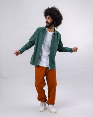 Pizza Flannel Overshirt Green from Brava Fabrics