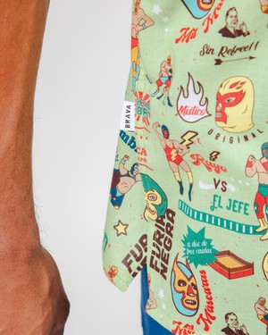 Lucha Libre Aloha Shirt from Brava Fabrics