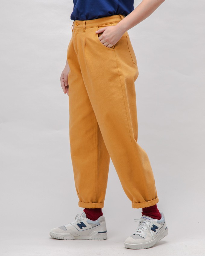 Pegged Cotton Twill Pants Ochre from Brava Fabrics