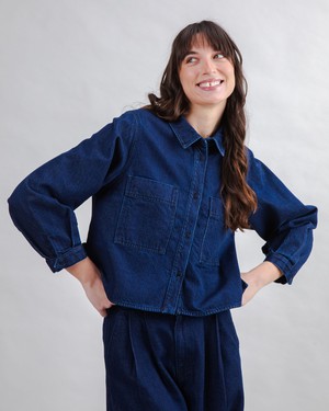 Raw Denim Boxy Shirt Blue from Brava Fabrics