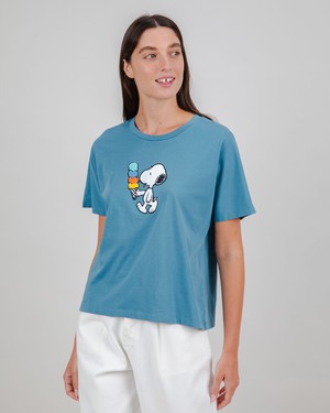 Peanuts Icecream Oversize Tee Blue from Brava Fabrics