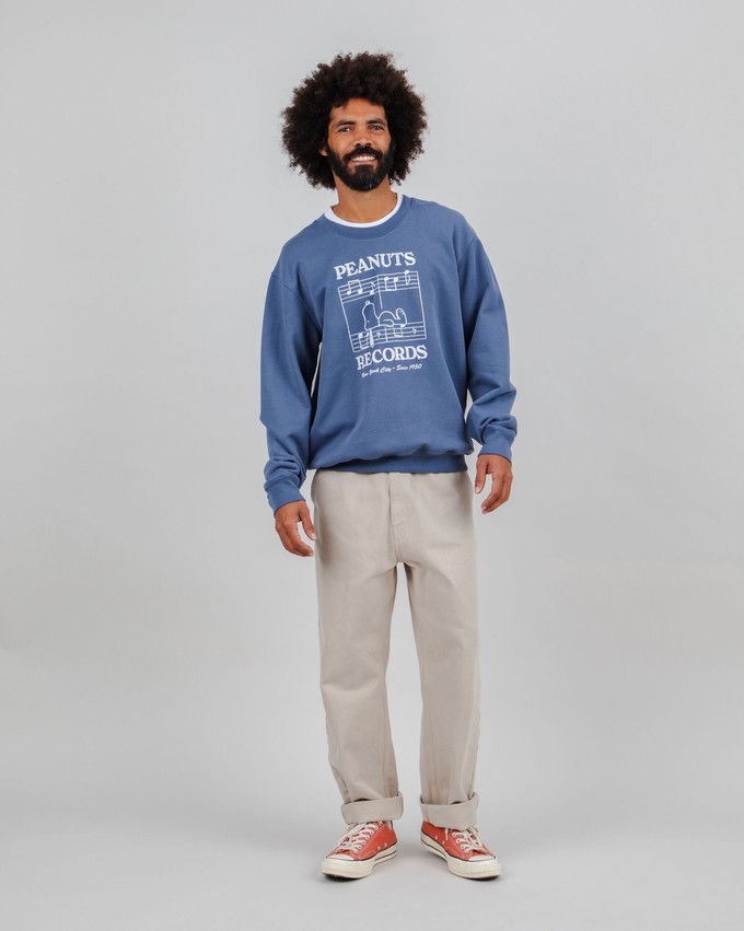 Peanuts Classic Records Sweatshirt Blue from Brava Fabrics