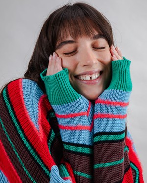 Multistriped Sweater Batwing from Brava Fabrics