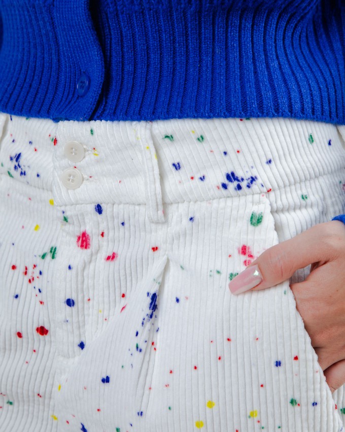 Splash Paint Corduroy Pleated Pants from Brava Fabrics