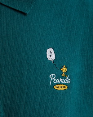 Peanuts Records Polo Sweatshirt Green from Brava Fabrics