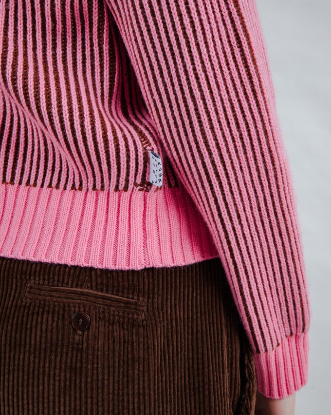 Bicolor Wool Cropped Sweater Pink from Brava Fabrics