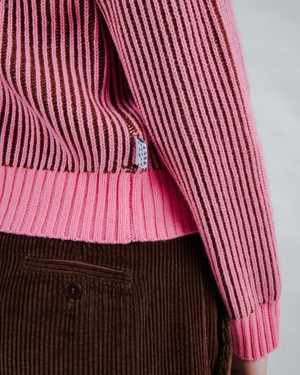 Bicolor Wool Cropped Sweater Pink from Brava Fabrics