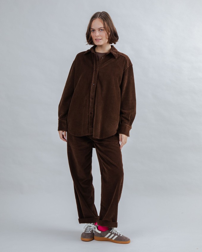 Corduroy Long Overshirt Chocolate from Brava Fabrics