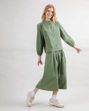 Checks Midi Skirt Olive from Brava Fabrics