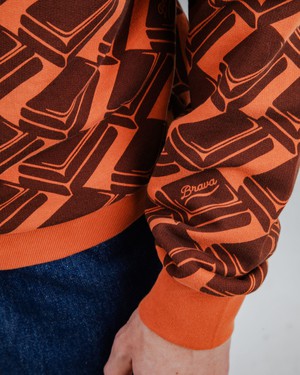 Choco Allover Sweatshirt Brown from Brava Fabrics