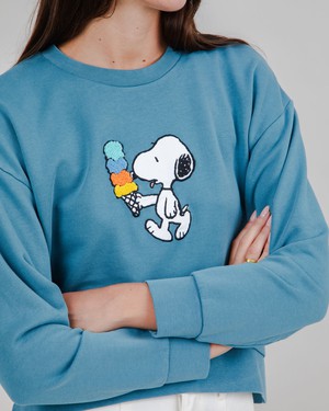 Peanuts Icecream Sweatshirt Blue from Brava Fabrics