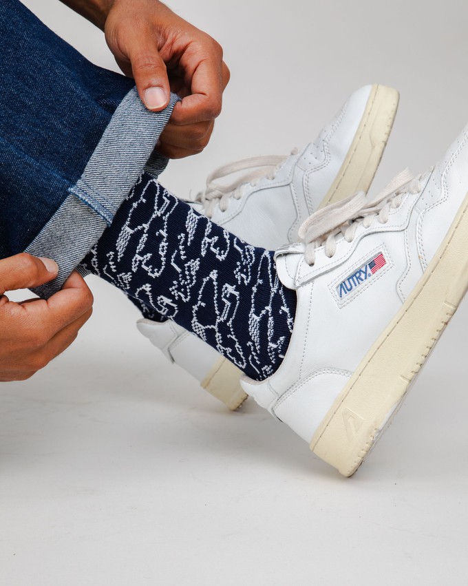 Peanuts Everybody´s in a Hurry Socks Navy from Brava Fabrics