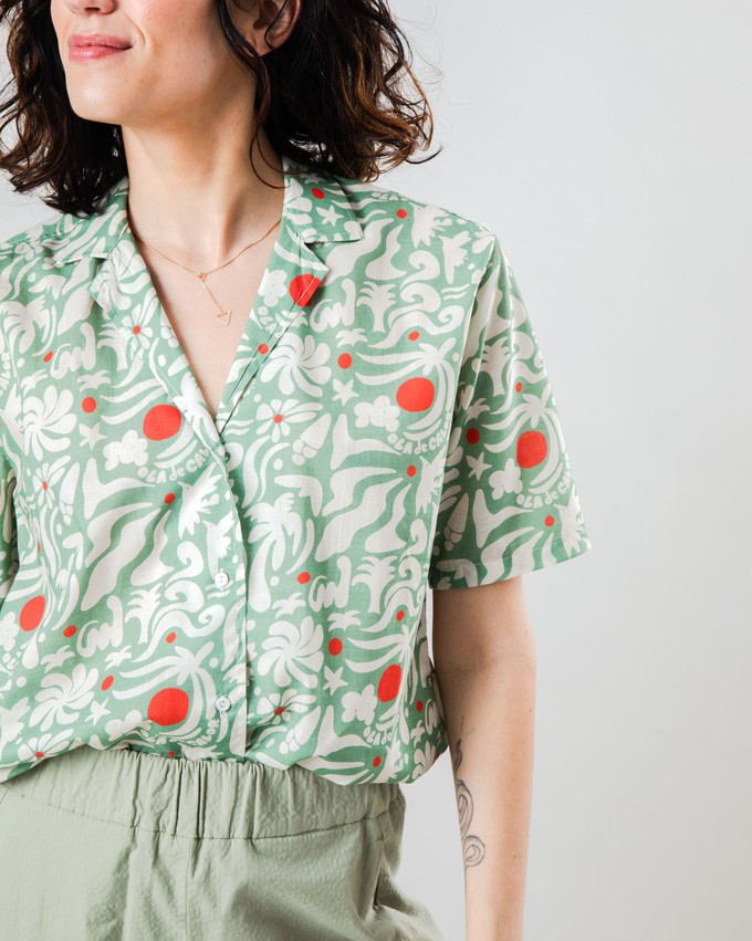 Ola de Calor Aloha Blouse Light Green from Brava Fabrics