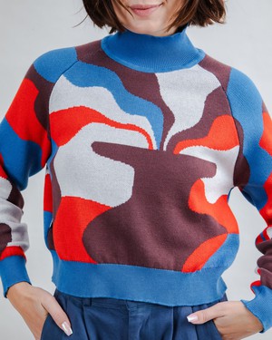 Jacquard Cropped Sweater Sobremesa from Brava Fabrics