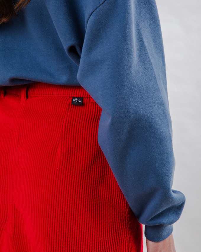 Corduroy Mini Skirt Red from Brava Fabrics