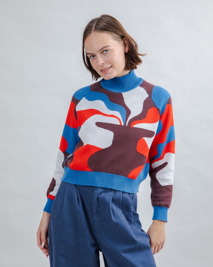 Jacquard Cropped Sweater Sobremesa from Brava Fabrics