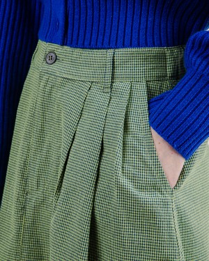 Checks Midi Skirt Olive from Brava Fabrics