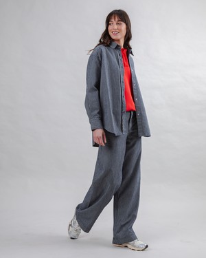 Striped Denim Long Overshirt from Brava Fabrics