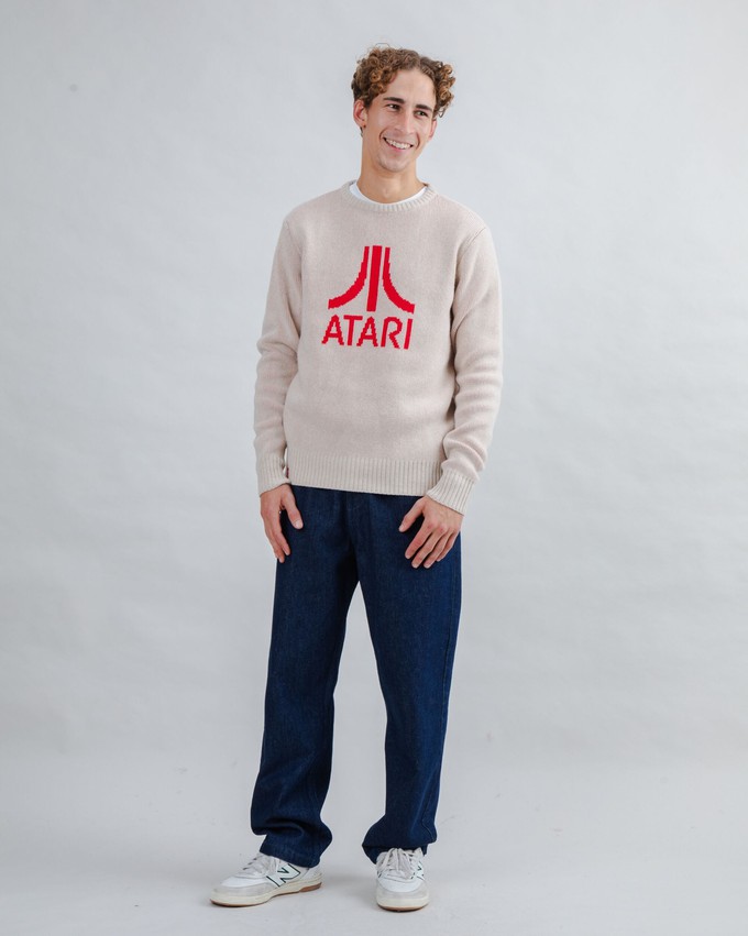 Atari Sweater Logo Jacquard Red from Brava Fabrics