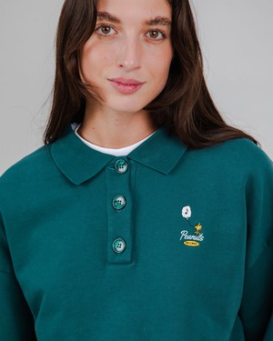 Peanuts Records Polo Sweatshirt Green from Brava Fabrics