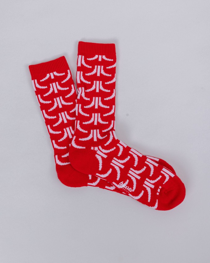 Atari Pattern Socks Red from Brava Fabrics