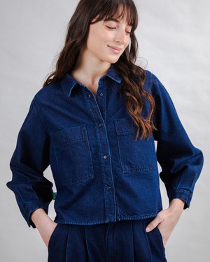 Raw Denim Boxy Shirt Blue from Brava Fabrics