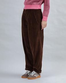 Corduroy Pleated Pants Chocolate via Brava Fabrics