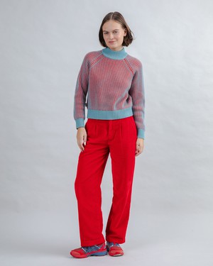 Bicolor Wool Cropped Sweater Blue from Brava Fabrics
