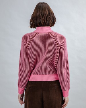Bicolor Wool Cropped Sweater Pink from Brava Fabrics