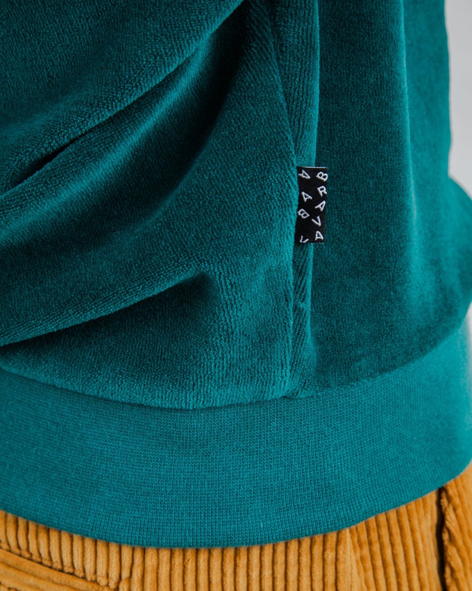 Velvet Raglan Sweatshirt Green from Brava Fabrics